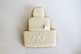 Monogrammed Wedding Cake Cookies