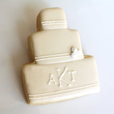 Monogrammed Wedding Cake Cookies